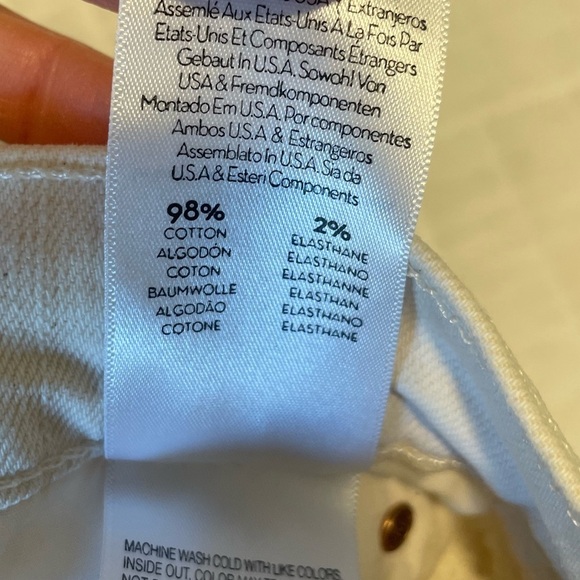 Mother Denim The Flirt Chew Ankle Unnatural Acts Ivory Straight Jeans Sz 25 High - Picture 12 of 16